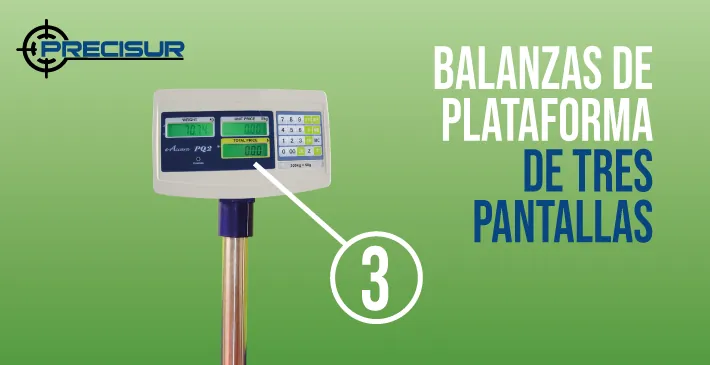 Balanzas de plataforma de tres pantallas
