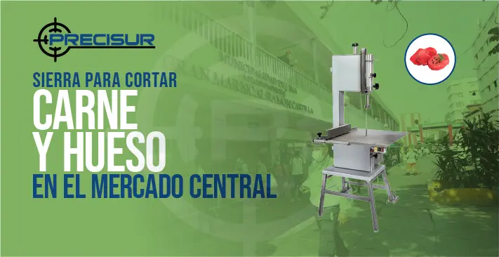 Sierra para cortar carne y hueso en el mercado central