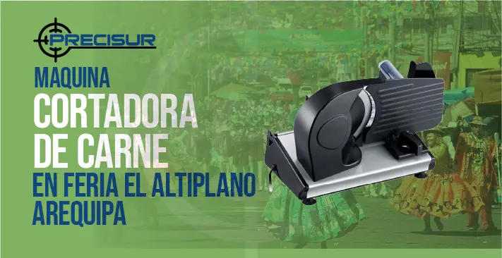 Maquina cortadora de carne en feria el altiplano arequipa