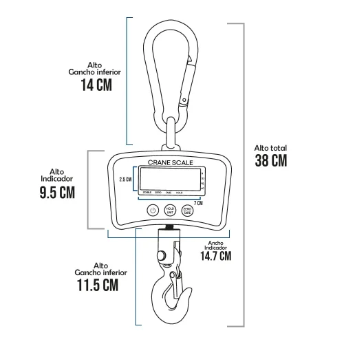 Balanza Colgante Crane Scale OCS-D de 500 Kilos