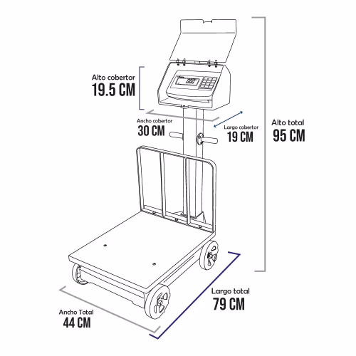 Balanza Electroníca con Ruedas e-Accura SB53 de 500 Kilos