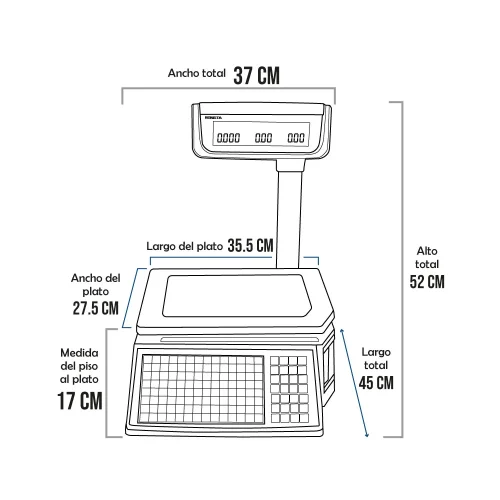 Balanza Etiquetadora Rongta RLS1100C de 30 kilos