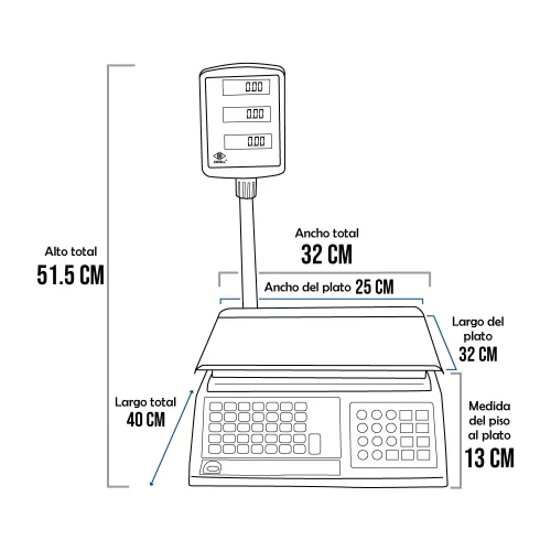 Balanza Para Ambulantes Excell GRP-35 de 30 Kilos