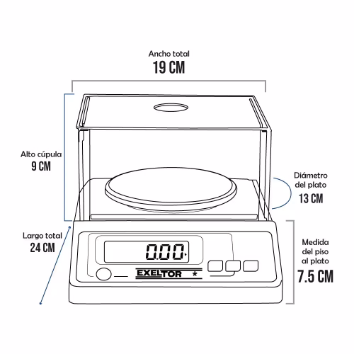 Balanza Precisión Exeltor WEIGHt500 de 500 Gramos