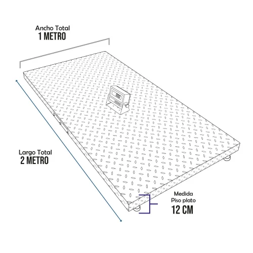 Balanza Tipo Rampa Hand Free de 1 Tonelada de 1M x 2M