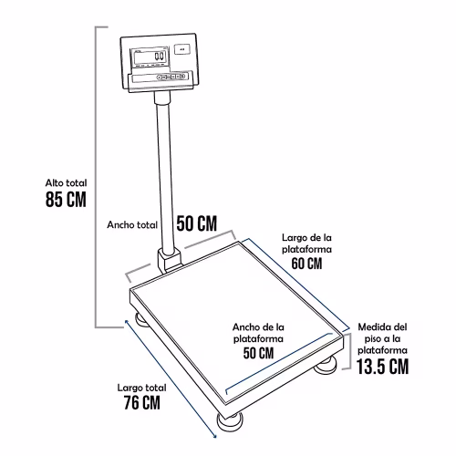 Balanza de Plataforma A12-E PLA de 300 Kilos 60 x 50 cm