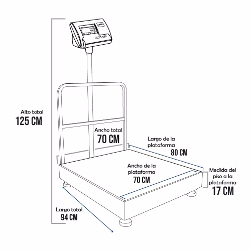 Balanza de Plataforma Henkel A12 de 500 Kilos 80 x 70 cm