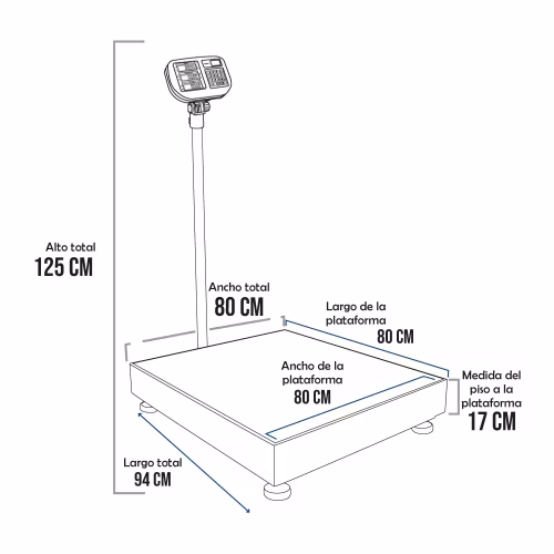 Balanza de Plataforma Mavin THC de 600 Kilos de 80 x 80 cm