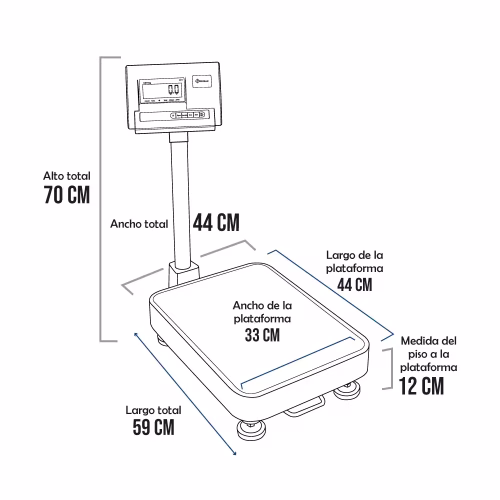 Balanza de Plataforma Precisur A12-E de 150 Kilos 44 x 33 cm