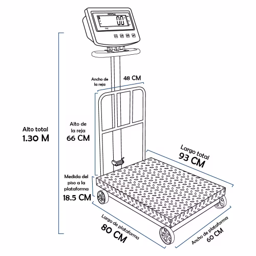 Balanza de Plataforma Precisur SP-R de 500 Kilos 80 x 60 cm