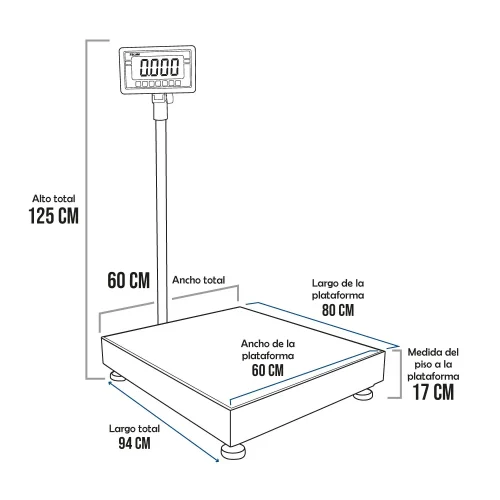 Balanza de Plataforma T-Scale BW de 600 Kilos 80x60