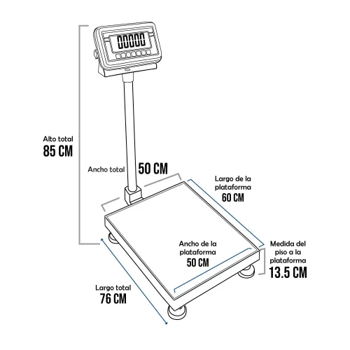 Balanza de Plataforma T-Scale BWS de 500 Kilos 60x50