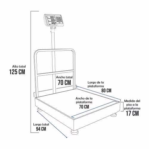 Balanza de Plataforma Taipe TCS de 500 Kilos 80 x 70 cm