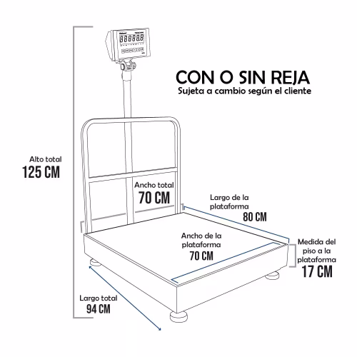 Balanza de Plataforma WEBOWT ID226 de 500 Kilos 80 x 70 cm