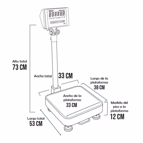 Balanza de Plataforma WEBOWT ID226 de 60 Kilos 38 x 33 cm