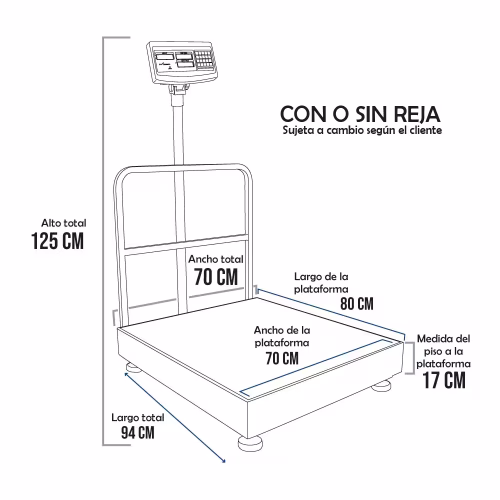Balanza de Plataforma e-Accura SB-51 de 600 Kilos 80 x 70 cm