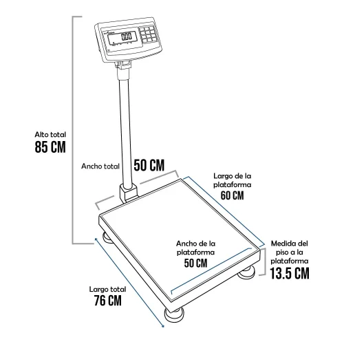 Balanza de Plataforma e-Accura SB-53 de 500 Kilos 60 x 50 cm